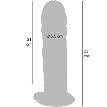 GET REAL - DILDO DELUXE DONG GRUESO DE DOBLE DENSIDAD TPE 23 CM