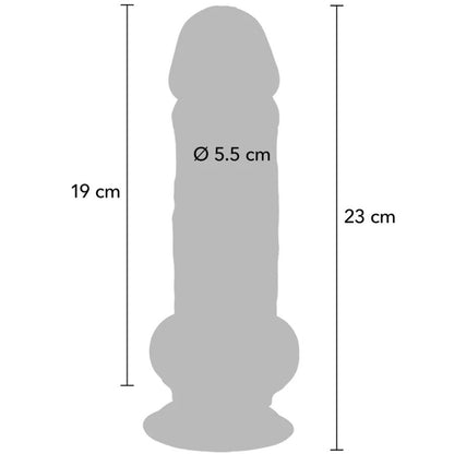 GET REAL - PENE REALÍSTICO DELUXE CON TESTÍCULOS EXTRA GRUESO 23 CM