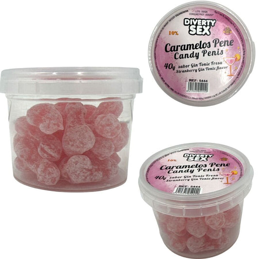 DIABLO PICANTE - 20 CARAMELOS CON FORMA DE PENE CON SABOR GIN TONIC