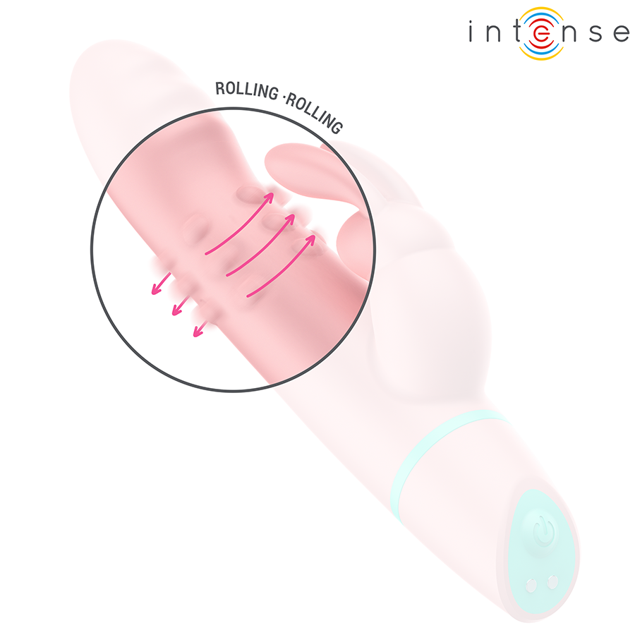 INTENSE - ALVIN ESTIMULADOR RABBIT & VIBRADOR ROLLING + OSCILANTE