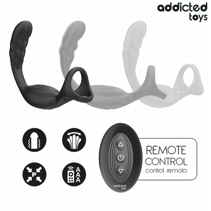 ADDICTED TOYS - ANILLO DOBLE VIBRADOR PROSTÁTICO CONTROL REMOTO