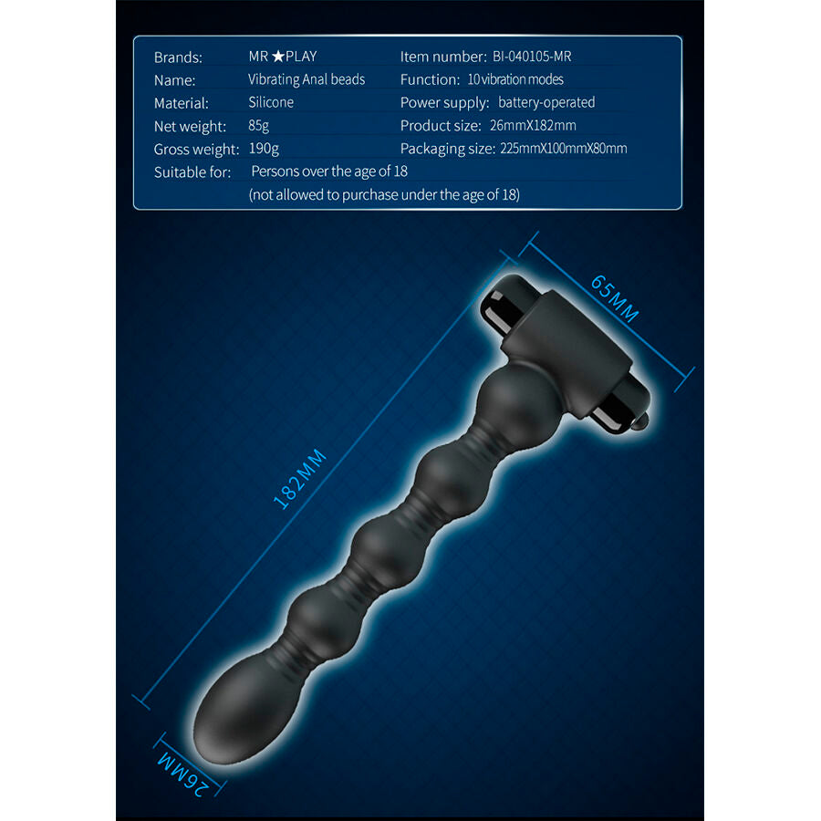 MR PLAY - MASAJEADOR PLUG ANAL CON VIBRACIÓN