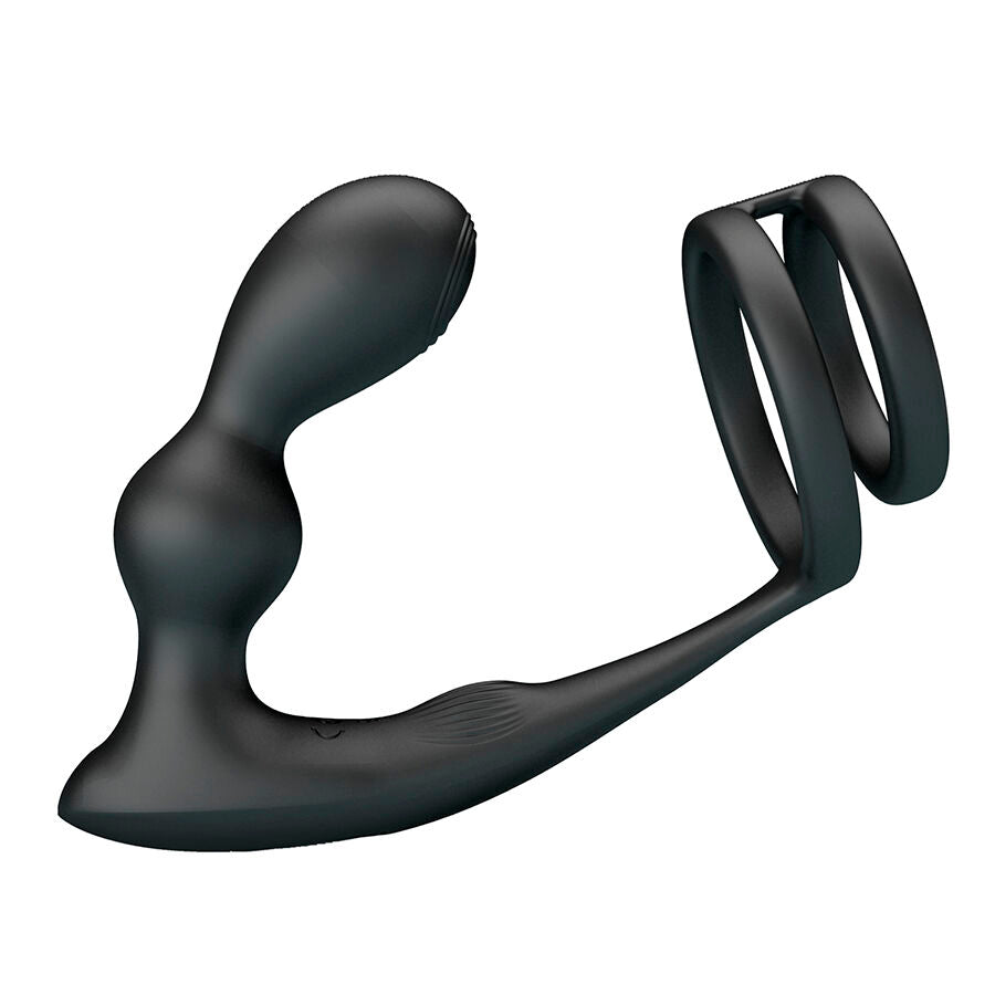 MR PLAY - ANILLO PARA PENE CON PLUG ANAL CON VIBRACIÓN CONTROL REMOTO