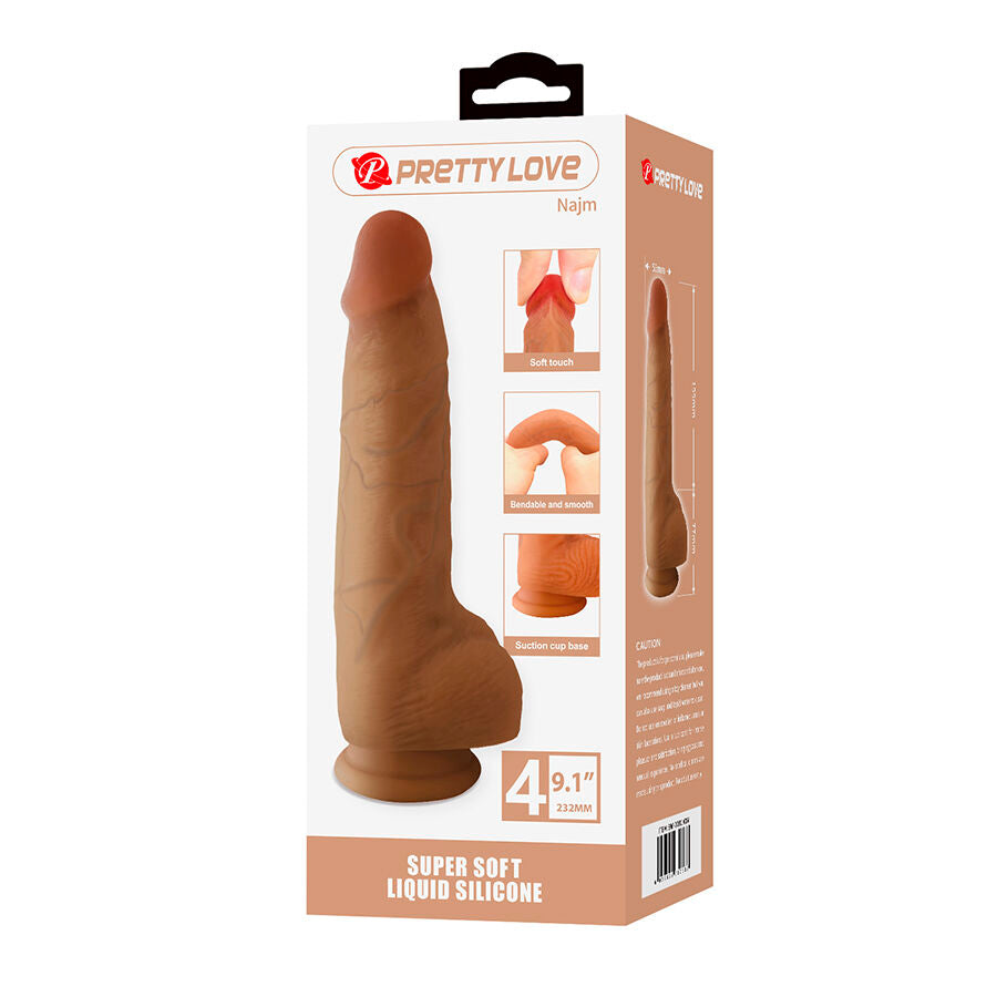 PRETTY LOVE - NAJM DILDO REALÍSTICO CON VENTOSA 23.2 CM -Ø- 5.5 CM