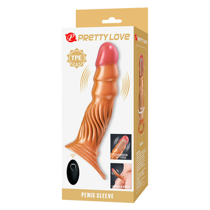 PRETTY LOVE - FUNDA PARA PENE TEXTURIZADA CON VIBRACIÓN Y CONTROL REMOTO