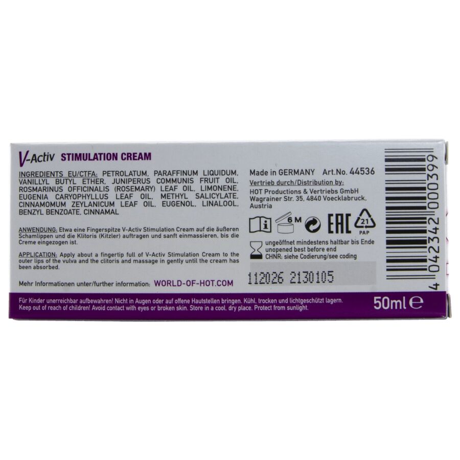 HOT - V-ACTIV CREMA ESTIMULANTE PARA MUJER 50 ML