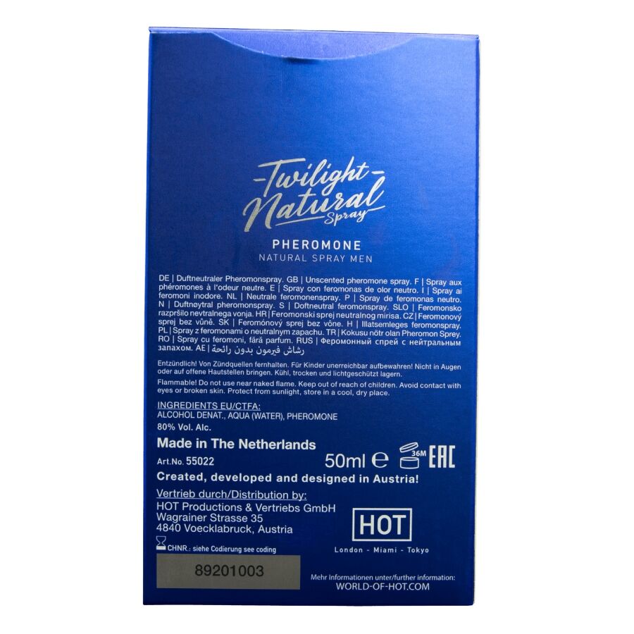 HOT - TWILIGHT SPRAY NATURAL CON FEROMONAS HOMBRE 50 ML