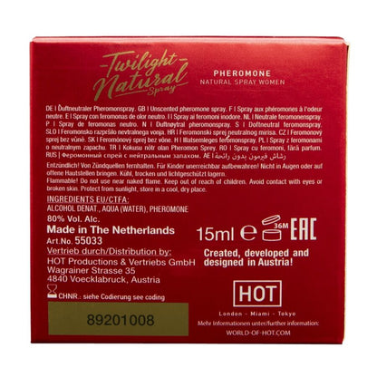 HOT - TWILIGHT NATURAL CON FEROMONAS MUJER 15 ML