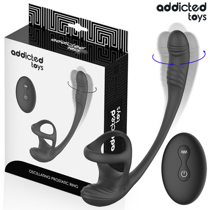 ADDICTED TOYS - PLUG ANAL VIBRACIÓN Y WAVING 360º Y ESTIMULADOR TESTÍCULOS