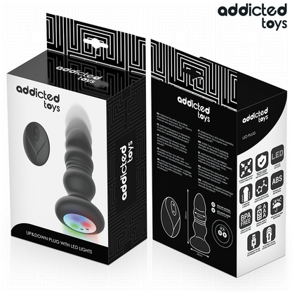 ADDICTED TOYS - PLUG ANAL VIBRADOR THRUSTING Y LUZ LED CONTROL REMOTO