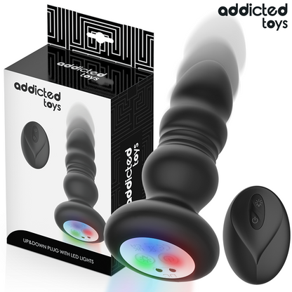 ADDICTED TOYS - PLUG ANAL VIBRADOR THRUSTING Y LUZ LED CONTROL REMOTO