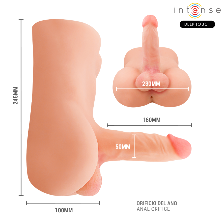 INTENSE DEEP TOUCH - DAMIEN MASTURBADOR DILDO REALÍSTICO CON VIBRACIÓN Y EMPUJE CONTROL REMOTO