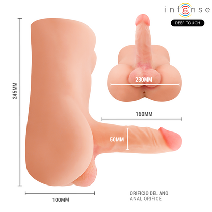INTENSE DEEP TOUCH - DAMIEN MASTURBADOR DILDO REALÍSTICO CON VIBRACIÓN Y EMPUJE CONTROL REMOTO