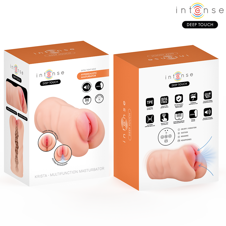 INTENSE DEEP TOUCH - KRISTA MASTURBADOR VAGINA CON VIBRACIÓN Y SONIDO CONTROL REMOTO