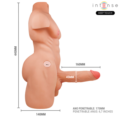 INTENSE DEEP TOUCH - MARTY TORSO CON DILDO REALÍSTICO VIBRACIÓN Y EMPUJE CONTROL REMOTO