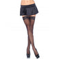 LEG AVENUE - BLACK LACE TOP STOCKINGS