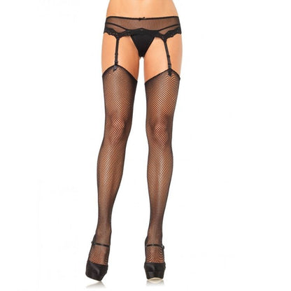 LEG AVENUE - SELF-STICK TOP SILICONE-FREE FISHNET STOCKINGS