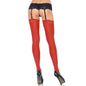 LEG AVENUE - Red Lace Garter Stockings with Back Seam