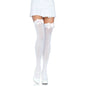 LEG AVENUE - WHITE NYLON STOCKINGS AND PINK BOW