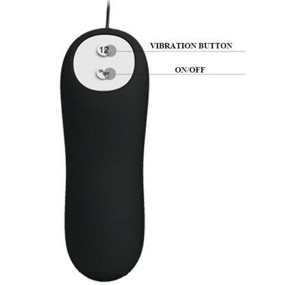 PRETTY LOVE - PLUG ANAL SILICONA FORMA ANCLA 12 MODOS VIBRACIÓN NEGRO