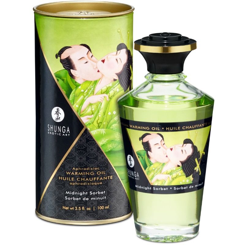 SHUNGA - WARMING EFFECT MASSAGE OIL MIDNIGHT SORBET FLAVOR 100 ML