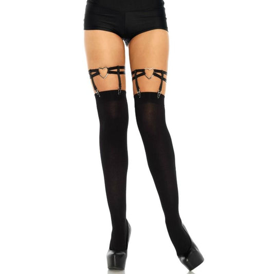 LEG AVENUE - DOUBLE ELASTIC GARTER WITH HEART, ONE SIZE