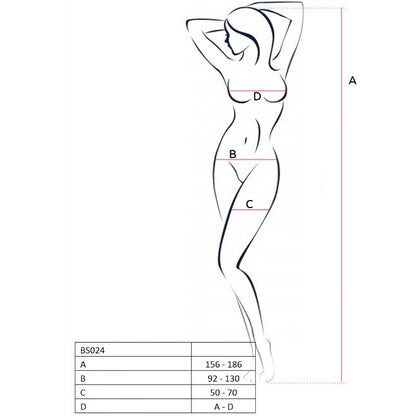 PASSION - WOMAN BS024 BODYSTOCKING NEGRO TALLA ÚNICA