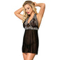SUBBLIME - WHITE BABYDOLL WITH BLACK FLORAL LACE S/M