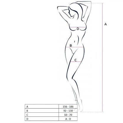 PASSION - WOMAN BS053 BODYSTOCKING BLACK ONE SIZE