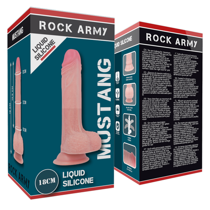 ROCKARMY - MUSTANG REALISTIC LIQUID SILICONE DILDO 18 CM -O- 4.14 CM