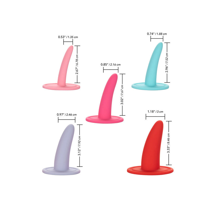 CALEXOTICS - 5PC MULTICOLOR VAGINAL OR ANAL DILATORS KIT