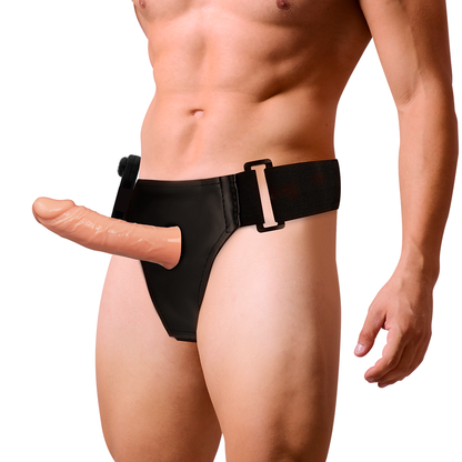 HARNESS ATTRACTION - HOLLOW HARNESS BENNY WITH VIBRATOR 15 CM -OR- 4.5 CM