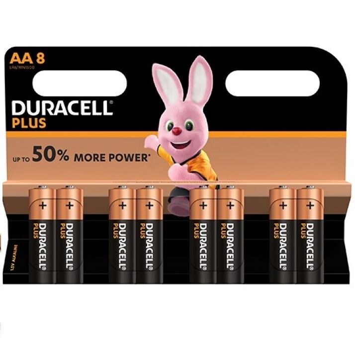 DURACELL - PLUS POWER AA ALKALINE BATTERY LR6 BLISTER*8