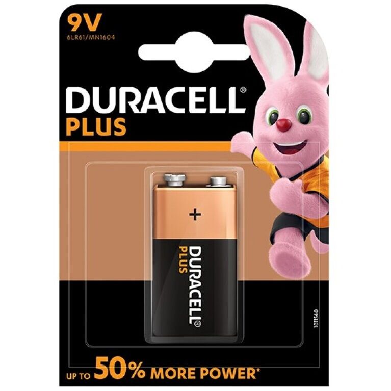 DURACELL - PLUS POWER ALKALINE BATTERY 9V LR61 BLISTER*1