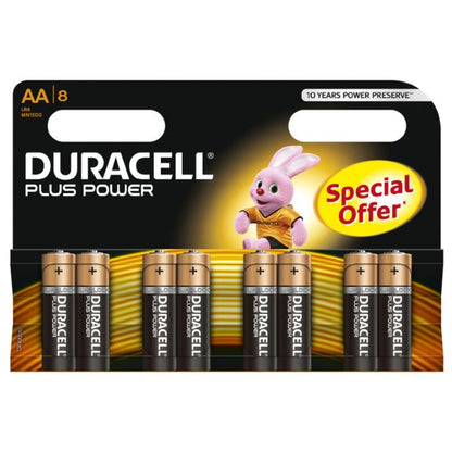 DURACELL - PLUS POWER AA ALKALINE BATTERY LR6 BLISTER*8