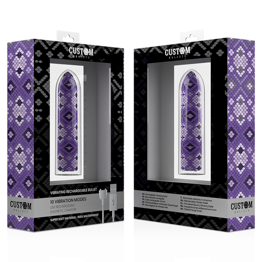 CUSTOM BULLETS - LILAC SNAKE RECHARGEABLE BULLET 10 INTENSITIES
