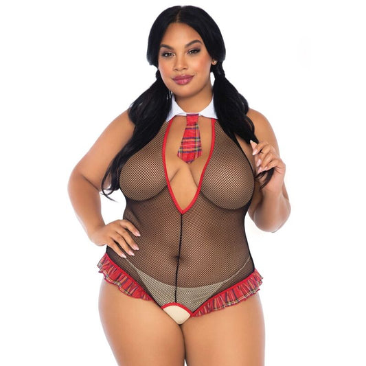 LEG AVENUE - PLUS SIZE SCHOOLGIRL TEDDY WITH Slit