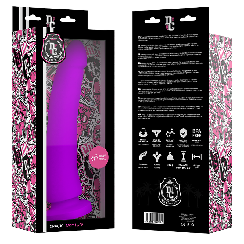 DELTA CLUB - REALISTIC LILAC MEDICAL SILICONE DILDO 23 CM -O- 4.5 CM