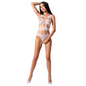 PASSION WOMAN BS083 TEDDY BLACK FISHNET BODYSUIT ONE SIZE