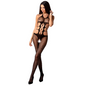 PASSION - WOMAN BS084 BLACK BODYSTOCKING ONE SIZE