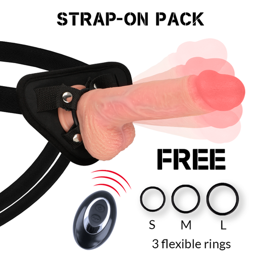 ROCKARMY - HARNESS + LIQUID SILICONE VIBRATOR REMOTE CONTROL PREMIUM APACHE 20.5 CM -OR- 4.62 CM