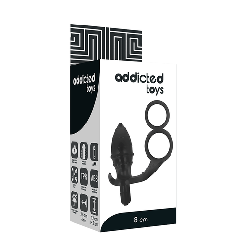 ADDICTED TOYS - PLUG ANAL CON ANILLA DOBLE NEGRO