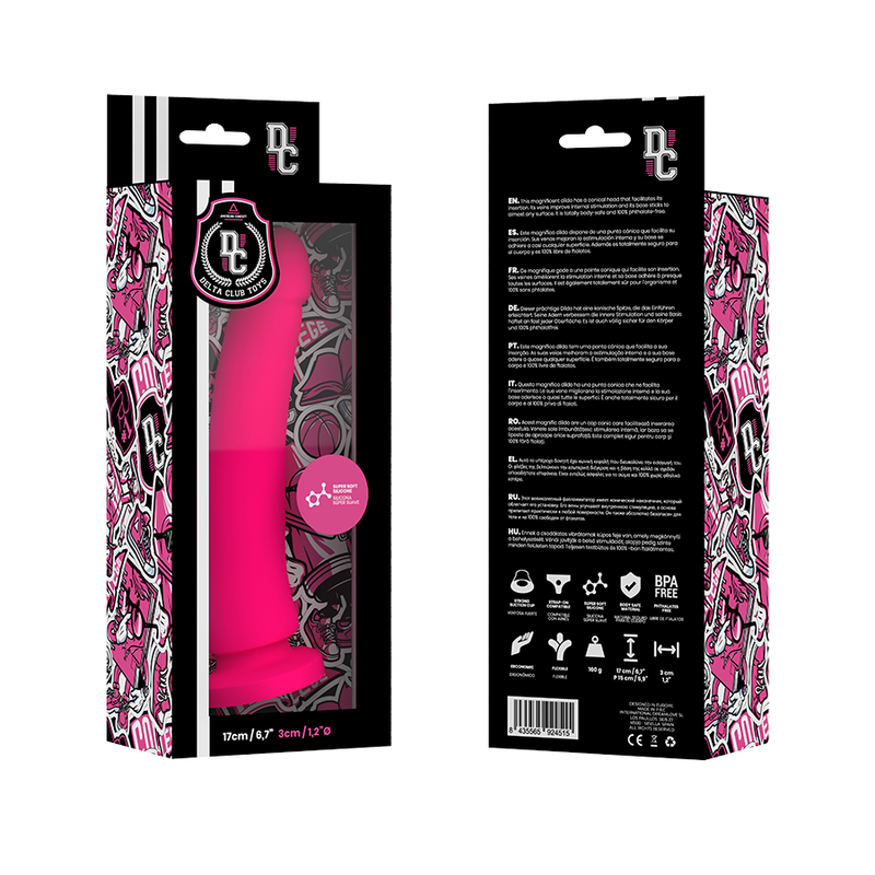 DELTA CLUB - TOYS DILDO ROSA SILICONA MEDICA 17 CM -O- 3 CM