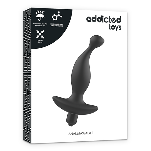 ADDICTED TOYS  MASAJEADOR ANAL CON VIBRACIÓN NEGRO MODELO 1