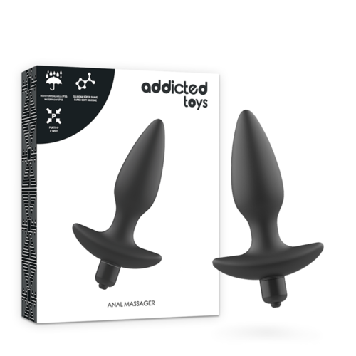 ADDICTED TOYS  MASAJEADOR PLUG ANAL CON VIBRACIÓN NEGRO