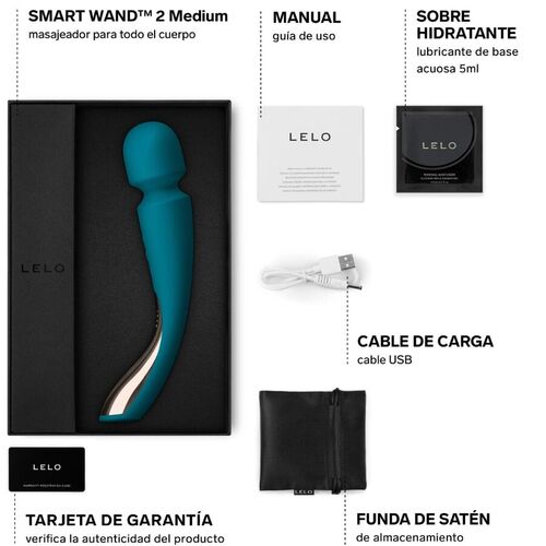 LELO - MASAJEADOR SMART MEDIUM WAND 2 VERDE AGUA