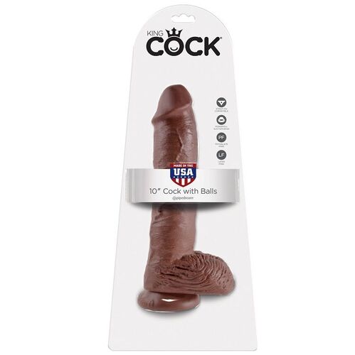 KING COCK - 10 PENE REALISTICO MARRON 26.5 CM