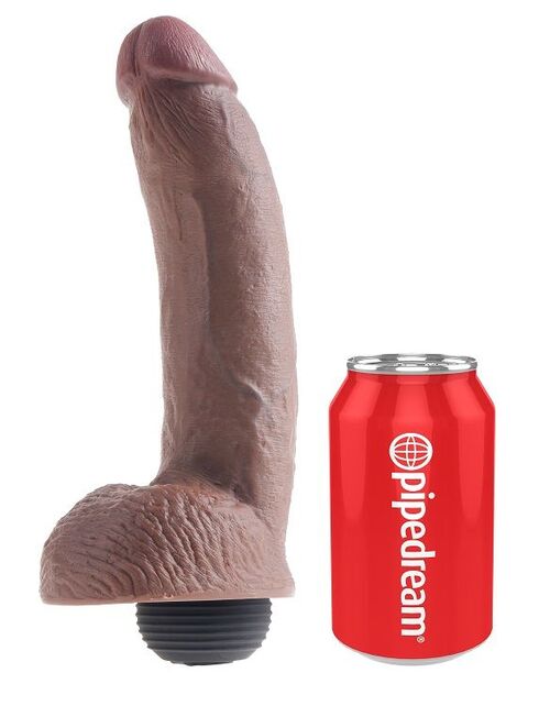 KING COCK - PENE REALISTICO EYACULADOR MARRON 22.86 CM