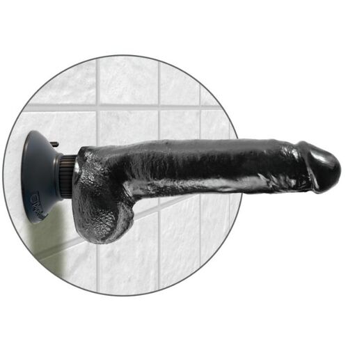 DILDO VIBRADOR KING COCK CON TESTICULOS 23 CM NEGRO