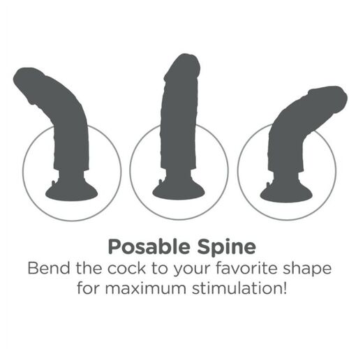 KING COCK - DILDO VIBRADOR CON TESTICULOS 25.5 CM COLOR MARRON